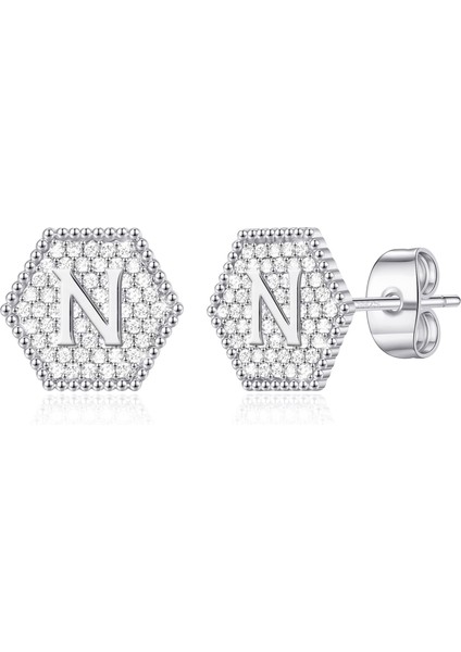 Laatikui Küpe Kız Çocuklar Için S925 Gümüş Post Altın Kaplama Mektup Küpe (Yurt Dışından)