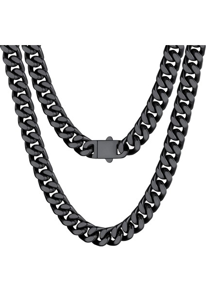 Laatikui Collares De Cadenas Cubanas De Miami De Acero Inoxidable Pesado De 9 mm Collar De Cadena De Eslabones Curb Cool Hip Hop Para Hombres - Mujeres, 20" (Yurt Dışından)