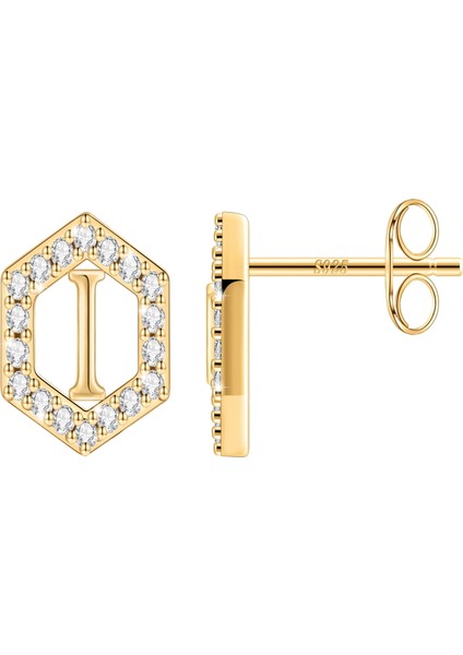 Laatikui Damızlık Küpe Kızlar Için S925 Gümüş 14K Altın Kaplama Kübik Zirkonya Küpe (Yurt Dışından)