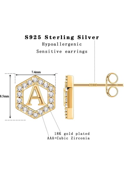 Laatikui Damızlık Küpe Kızlar Için S925 Gümüş 14K Altın Kaplama Kübik Zirkonya Küpe (Yurt Dışından) fiyatları