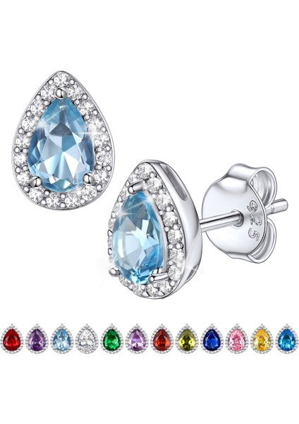 Laatikui Kız Kare Elmas Damızlık Küpe Haziran Alexandrite Doğum Taşı Küpe, Gümüş Küpe Doğum Günü Takı Hediye Kadınlar Için (Yurt Dışından)