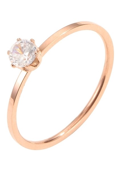 3 Adet Çok Ince Altı-Pençe Elmas Yüzük, Boyut: Abd Boyutu 5 Altın Gül (Yurt Dışından)