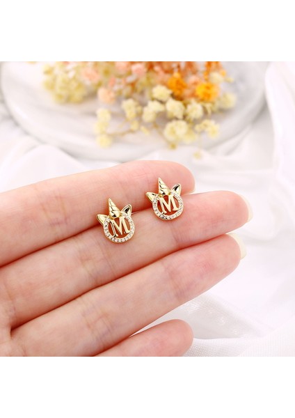 Laatikui Unicorns Kızlar Için Küpe S925 Ayar Gümüş Post Cz Unicorn Küpe 14K Beyaz Altın Kaplama Damızlık Küpe Kızlar Için (Yurt Dışından) modelleri