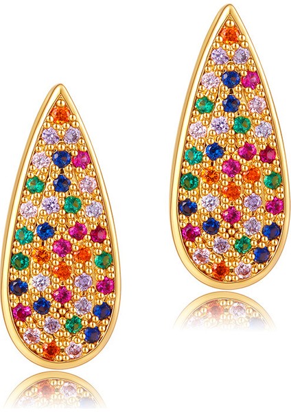 Su Damlası Moda Küpe Bakır Kaplama 18K Gerçek Altın Kavun Tohumları Şık Chic Kulak Çıtçıt (Yurt Dışından) indirimleri