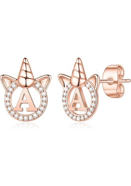Laatikui Unicorns Kızlar Için Küpe S925 Ayar Gümüş Post Cz Unicorn Küpe 14K Beyaz Altın Kaplama Damızlık Küpe Kızlar Için (Yurt Dışından)