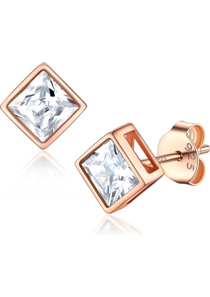 Laatikui Beyaz Cz Elmas Küpe Kadın Erkek Için Gümüş Damızlık Küpe Yuvarlak Kesim Kübik Zirkonya Küpe Hassas Kulaklar Için (7mm, Gümüş) (Yurt Dışından)