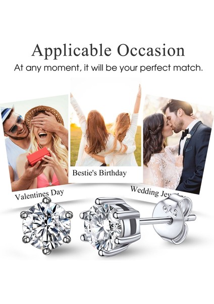 Laatikui Beyaz Cz Elmas Küpe Kadın Erkek Için Gümüş Damızlık Küpe Yuvarlak Kesim Kübik Zirkonya Küpe Hassas Kulaklar Için (7mm, Gümüş) (Yurt Dışından) modelleri