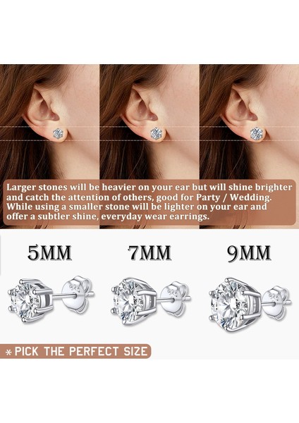 Laatikui Beyaz Cz Elmas Küpe Kadın Erkek Için Gümüş Damızlık Küpe Yuvarlak Kesim Kübik Zirkonya Küpe Hassas Kulaklar Için (7mm, Gümüş) (Yurt Dışından) fırsatları