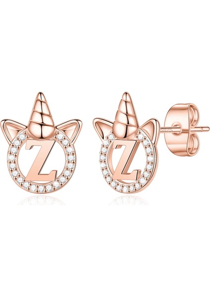 Laatikui Unicorns Kızlar Için Küpe S925 Ayar Gümüş Post Cz Unicorn Küpe 14K Beyaz Altın Kaplama Damızlık Küpe Kızlar Için (Yurt Dışından)