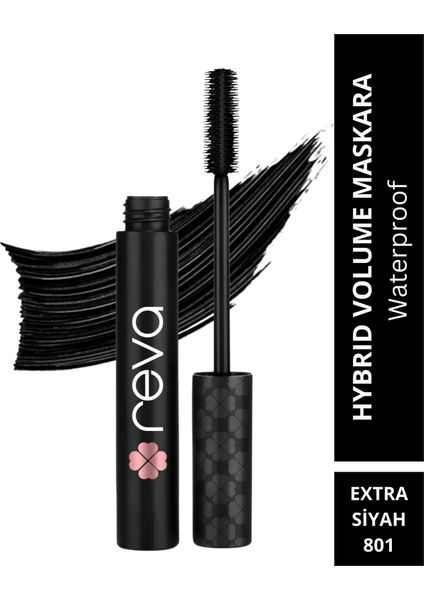 Hacim Veren Hibrit Maskara - Hybrid Volume Mascara Extra Black - No:801- Vegan & Temiz Içerik