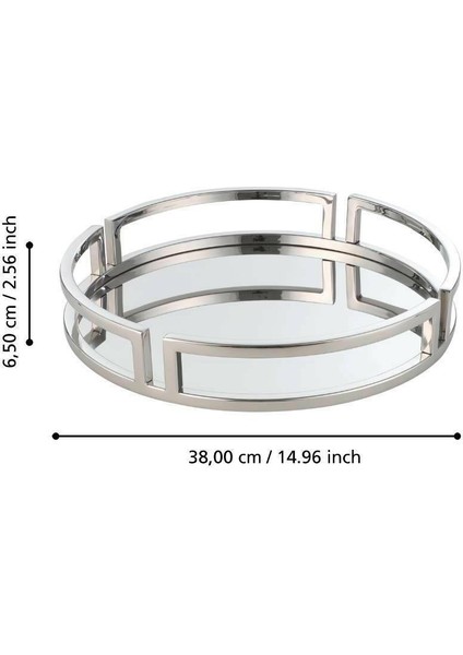 427019 "Savant" Dekoratif Krom Metal Tepsi 38cm Çapında fiyatları