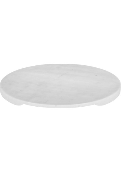 427255 "Sıayan" Dekoratif Beyaz Mermer Tepsi 35cm Çapında