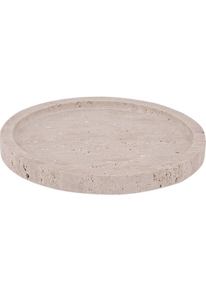 427251 "Maromandıa" Bej Dekoratif Tepsi 25cm Çapında