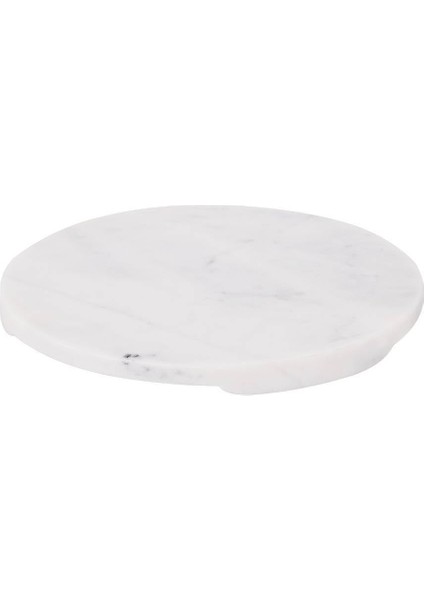 427253 "Sıayan" 25cm Çapında Beyaz Dekoratif Mermer Tepsi
