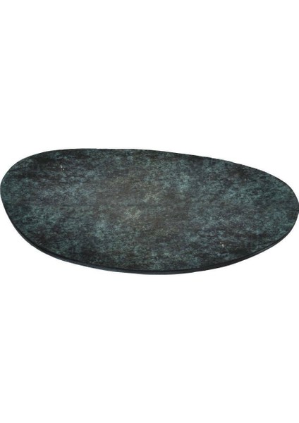 427153 "Malımono" Yeşil-Patina Metal Dekoratif Tepsi 30cm Genişliğinde