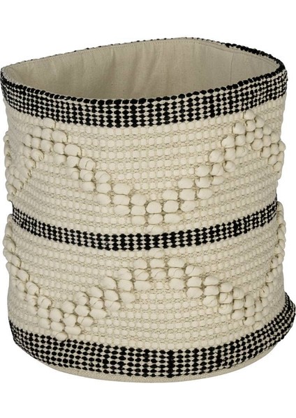 426518 "toyama" Krem Beyaz Pamuk Sepet 25CM Yüksekliğinde 25CM Çapında
