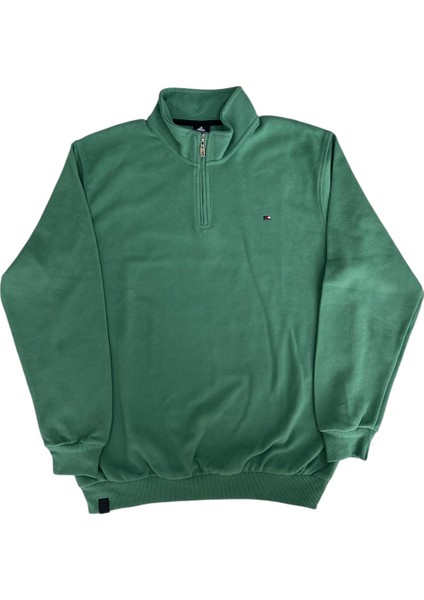 Unisex Normal Beden Dik Yaka Yarım Fermuarlı Sweatshirt modelleri