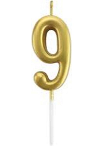 - Parlak 9 Rakamı Doğum Günü Pastası Mumu Gold 13
