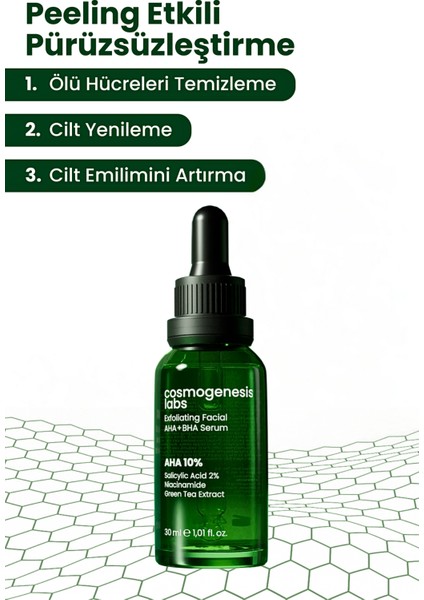 Peeling Etkili Aha+Bha Serum 30ML Pürüzsüz Cilt & Yenileyici Aydınlatıcı Eşitleyici ve Nemlendirici