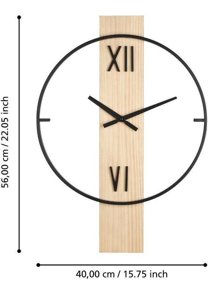 425512 "yamatsurı" Siyah, Doğal Ahşap Metal Saat 56CM Yüksekliğinde 40CM Uzunluğunda modelleri