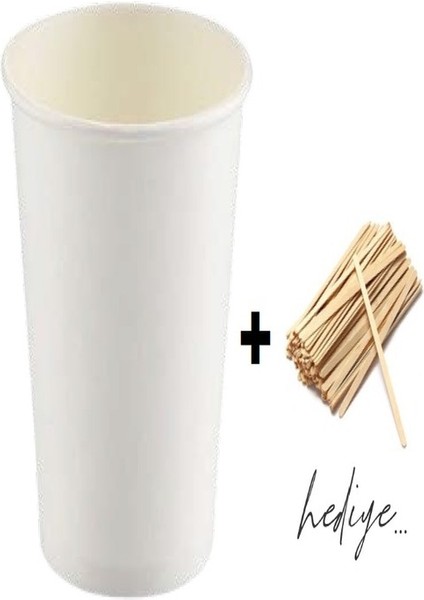 8 Oz Karton Bardak 1000LI *beyaz* **karistirici Hediye**