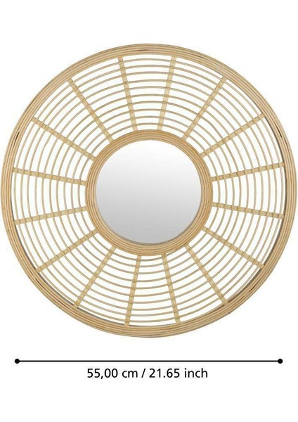 425029 "mıtsuke" Doğal Ahşap Dekoratif Ayna 55CM Çapında fiyatları