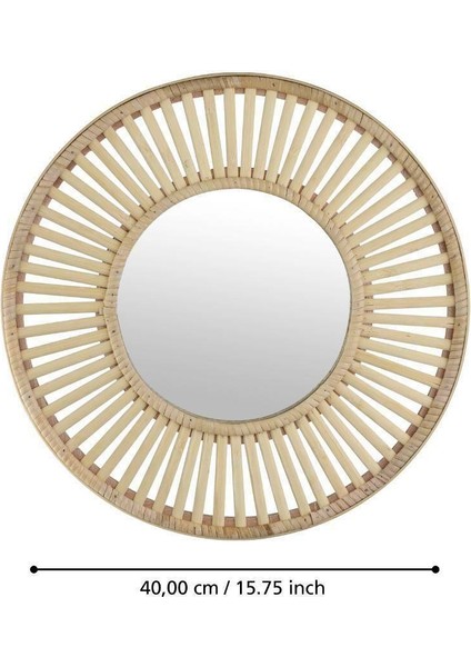 425037 "mıtsuke" Doğal Ahşap Dekoratif Ayna 40CM Çapında fiyatları