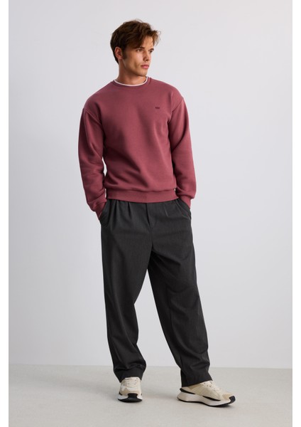 Çift Yaka Comfort Sweatshirt