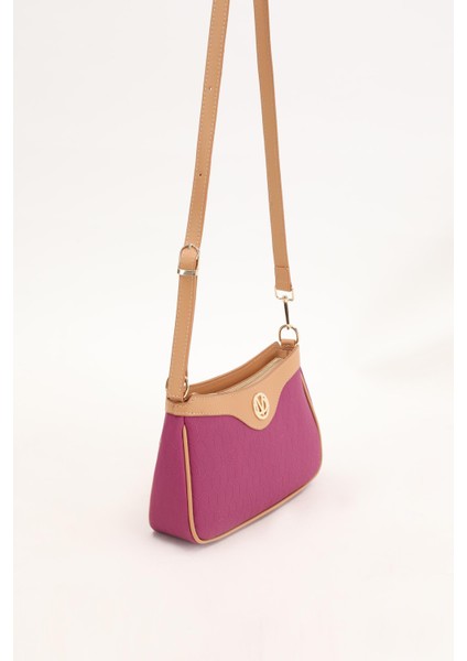 Fuşya Fermuarlı Petek Desen Omuz Çantası fiyatları