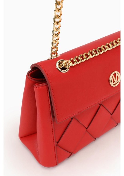 Kırmızı Baklava Desen Zincirli Omuz Çantası modelleri