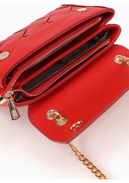 Kırmızı Baklava Desen Zincirli Omuz Çantası fırsatları