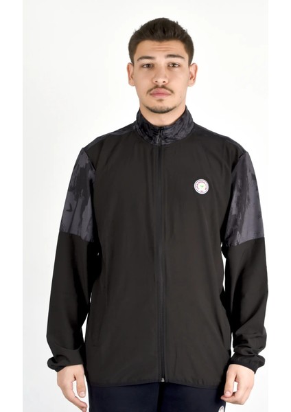 Fermuarlı Parçalı Desenli Sweat