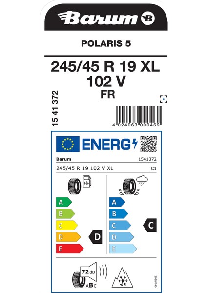 245/45 R19 102V Xl Fr Polaris 5 Suv Oto Kış Lastiği (Üretim Yılı: 2024)