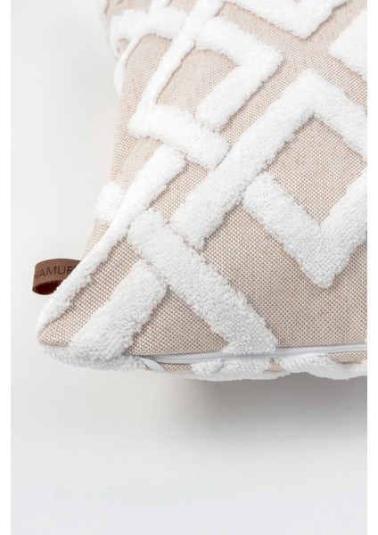 Bej Dekoratif Kırlent Kılıfı – Pamuk ve Mikro Polyester, Punch Desenli, Şık ve Dayanıklı Tasarım fiyatları