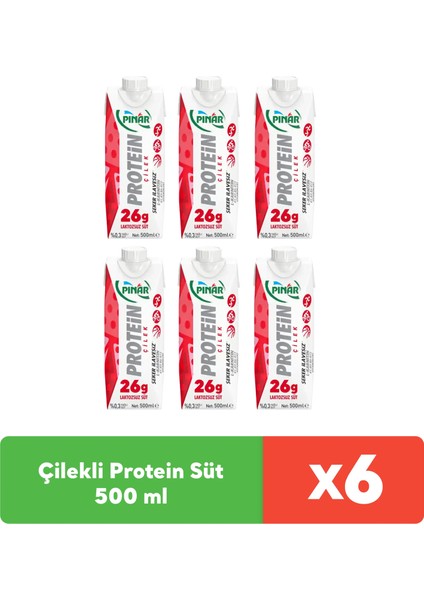 Çilekli Protein Süt 500 ml x 6 Adet