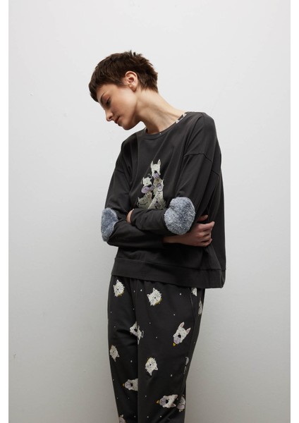 Kadın Pamuklu Uzun Kollu Pijama Üstü fiyatları