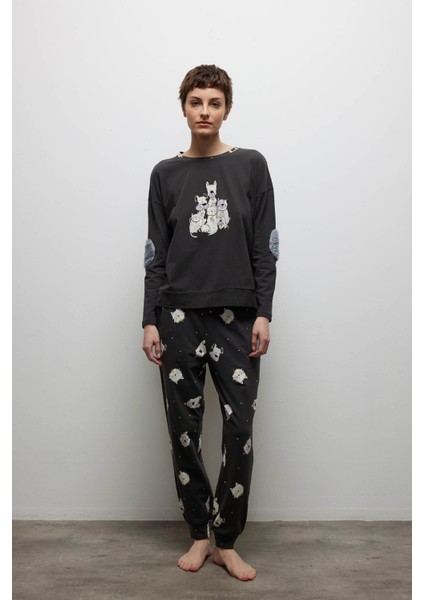 Kadın Pamuklu Uzun Kollu Pijama Üstü modelleri