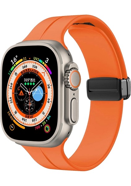 Apple Watch 10 42MM Kordon Kayış Silikon D-Buckle Mıknatıslı