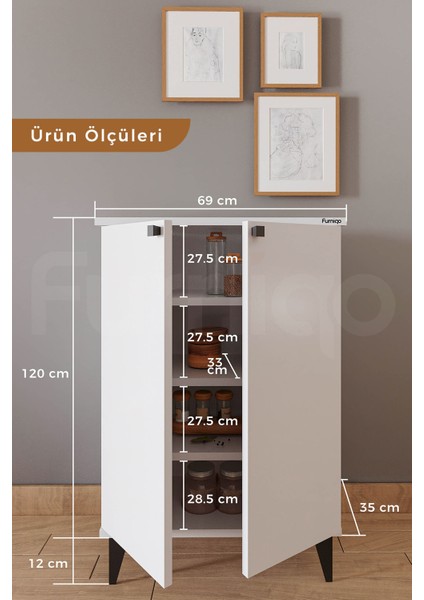 Cd-1 Erzak Dolabı, Kiler Dolabı, Mutfak Çok Amaçlı Dolap, 4 Bölmeli Dolap