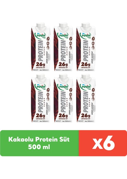 Kakaolu Protein Süt 500 ml x 6 Adet