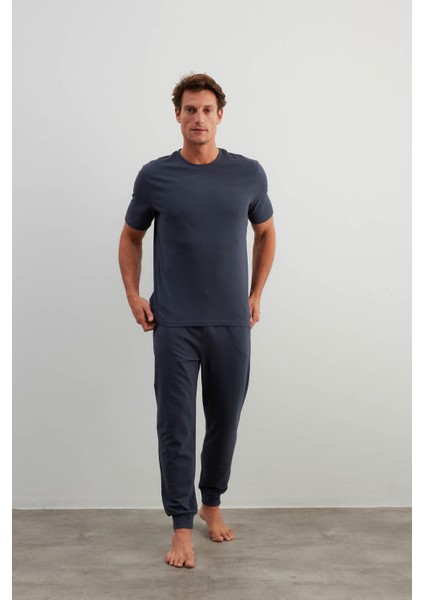 Erkek Pamuklu Kısa Kollu Uzun Pijama Takımı modelleri