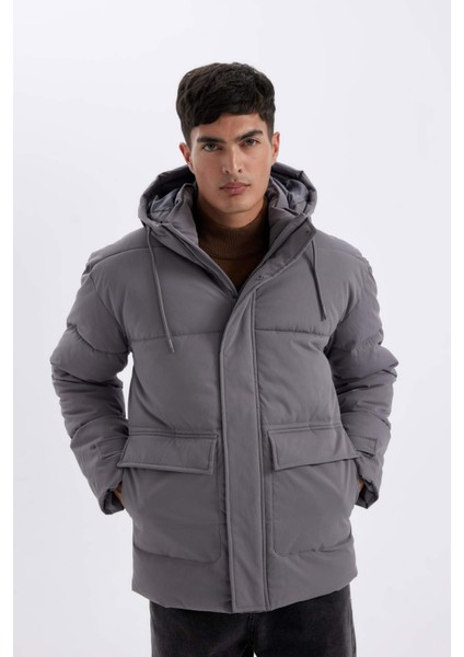 Slim Fit Dar Kesim Şişme Mont Kapüşonlu Fermuarlı Çift Cepli A3489AX24WN modelleri