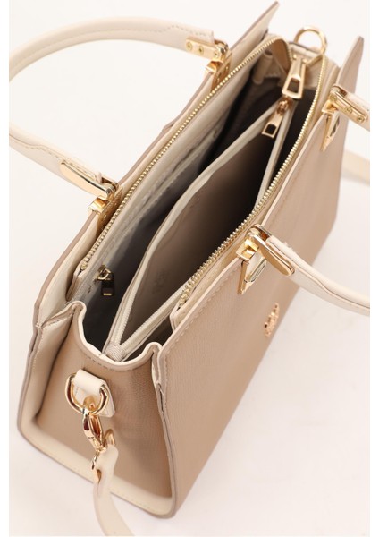 VİZON KREM Çok Gözlü El Çantası fırsatları