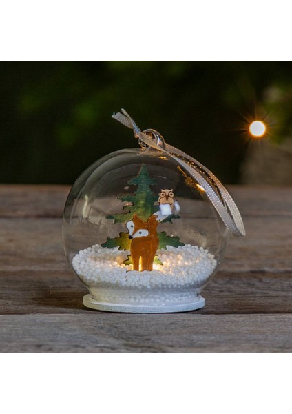 271-85 "forest Frıends" Ledli Kar Küresi Renkli Tilki 8cm Çapında fiyatları