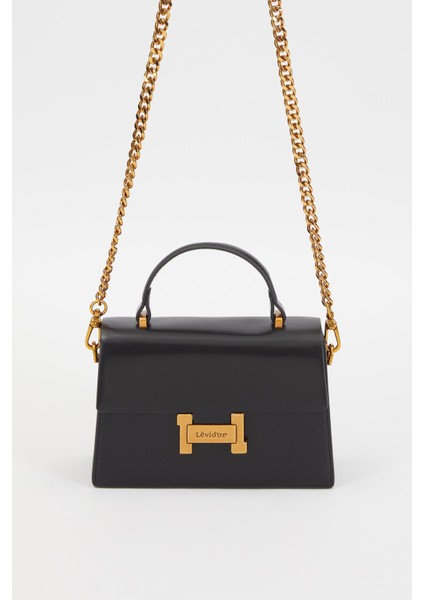 Siyah Kare Tasarım El Çantası