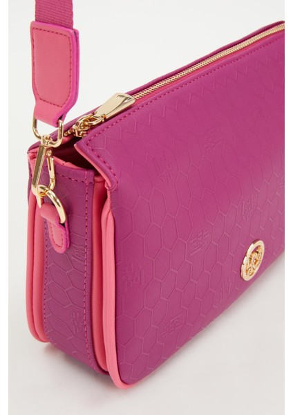 Fuşya Petek Kabartmalı Omuz Çantası modelleri