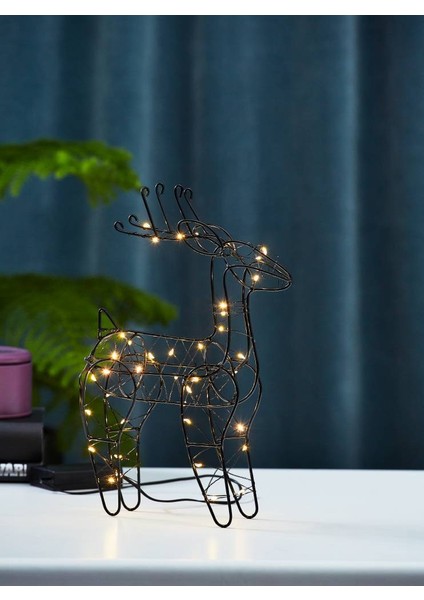 411042 "Indy" Siyah Geyik 40 Ledli 29,5cm Yüksekliğinde 19,5cm Uzunluğunda