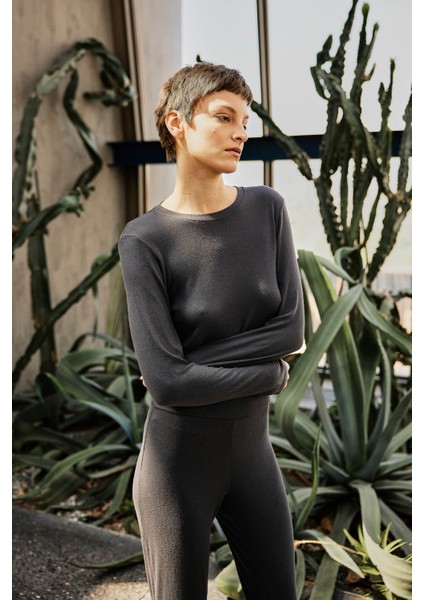 Kadın Viscose Kaşkorse Uzun Kollu T-Shirt fiyatları