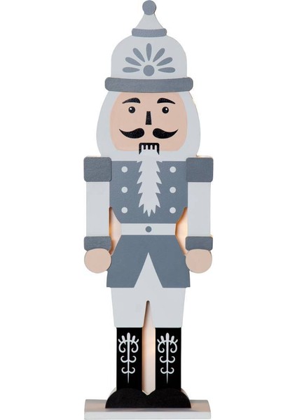 271-91 "nutcracker" Ledli Gri Beyaz Fındık Kıran 52CM Yüksekliğinde
