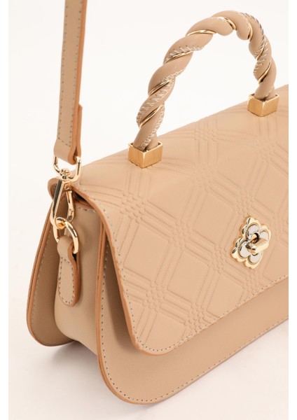 Nude Kabartma Desenli El Çantası modelleri